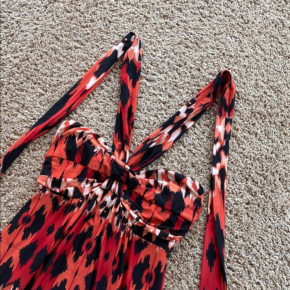 Soma Maxi Dress (Red/Orange/Back)